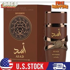 Lattafa Asad Bourbon Unisex Eau De Parfum Spray   3.4 fl oz / 100 ml