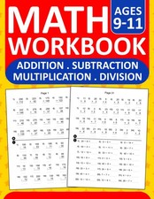 Math Workbook Addition,Subtraction,Multiplication,Division Exercises For Ages 9