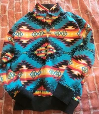 Western Wits Pullover Mens Size Small  Electric Aztec Sweatshirt Fleece