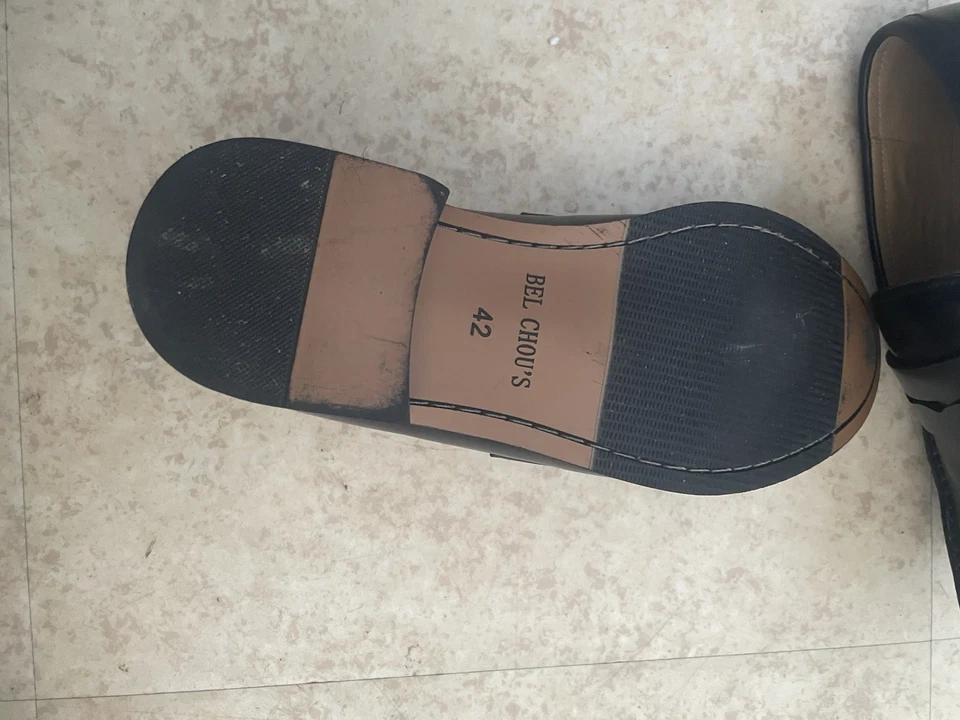 Bel Chou's mocassins homme cuir noir EU 42 bout rond sans lacets unis - Photo 3/3
