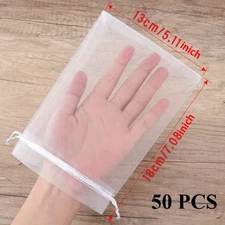Breathable Mesh Organza Bags,Clear Drawstring Pouches with Ribbon for Wedding Gi