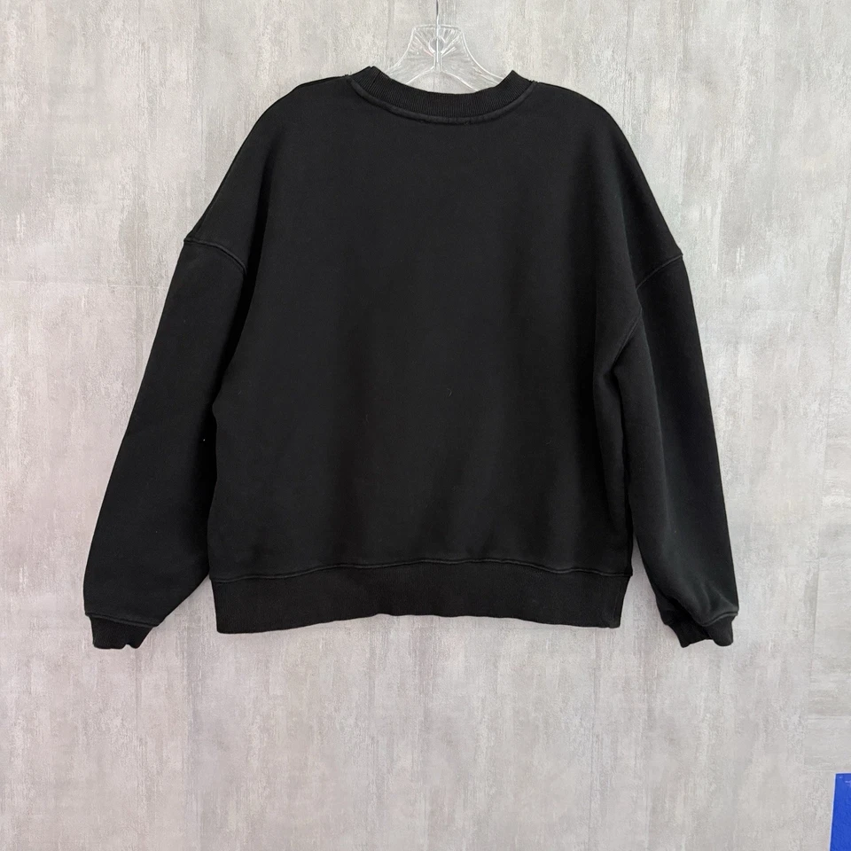 White fox Sweatshirt Womens Size S/M Logo Black Crewneck Casual Lounge Black - Image 3 of 4