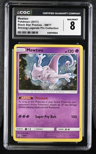 2017 Pokemon Mewtwo SM77 Black Star Promo - CGC 8