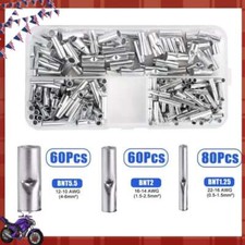 200x Copper Bare Wire Splice Terminals Ferrule Butt Crimp Connectors 22-10 AWG