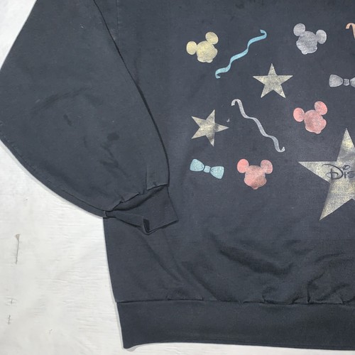 Vintage 80s Disney Mickey Mouse Crewneck Sweatshirt Made USA Size XL Black Rare - Picture 4 of 13
