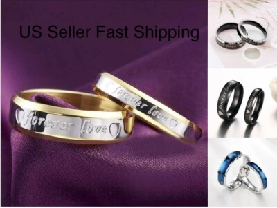 #ad 316L US Couple Ring Men Women Forever Love Stainless Steel Wedding Engagement $8.99