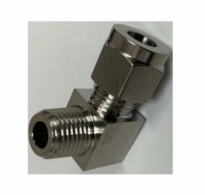 Compression to Pipe 5/16'' OD Tube to 1/4'' BSPP BSP Fitting Adapter Elbow 90 Deg