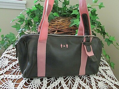 Vintage Matt & Nat Vegan faux leather satchel duffle brown pink handbag