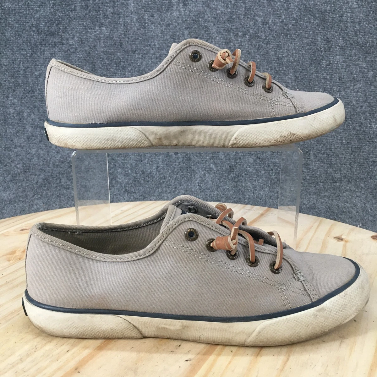 Gray sperry best sale sneakers