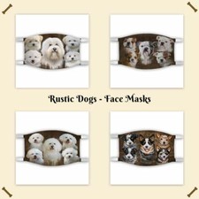 Rustic Dogs Cats Photo Face Masks, Personalized Custom Face Masks