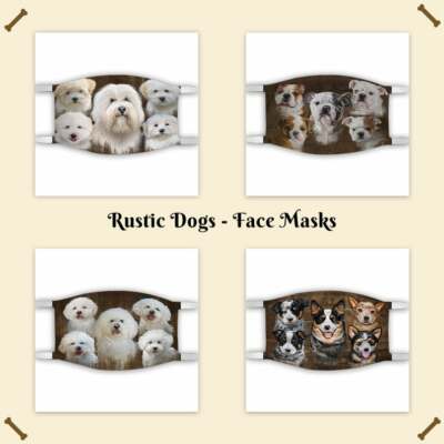 Rustic Dogs Cats Photo Face Masks, Personalized Custom Face Masks