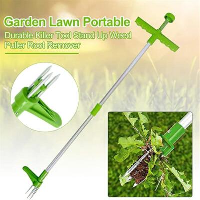Unkrautentferner mit langem Stiel Graswurzelzieher Unkrautstecher für Garten Rasen Außen Hof *