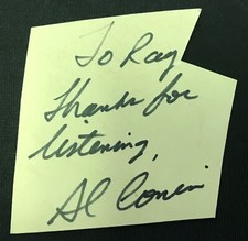 Al Conin Signed Autographed Cut Signature Sports Announcer Baseball