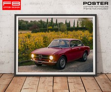 POSTER Locandina Vintage Alfa Romeo GT Junior 1970 Scalino Unificato Foto HQ 