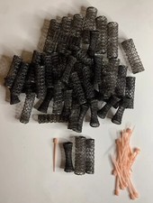 Vintage Brush Rollers Wire Mesh Curlers With Pins Lot