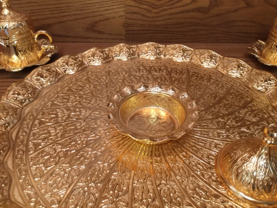 Porland Premium позолоченная золотая пластина SENA чайный набор для 6 - Турция (редкий) - Изображение 3 из 4