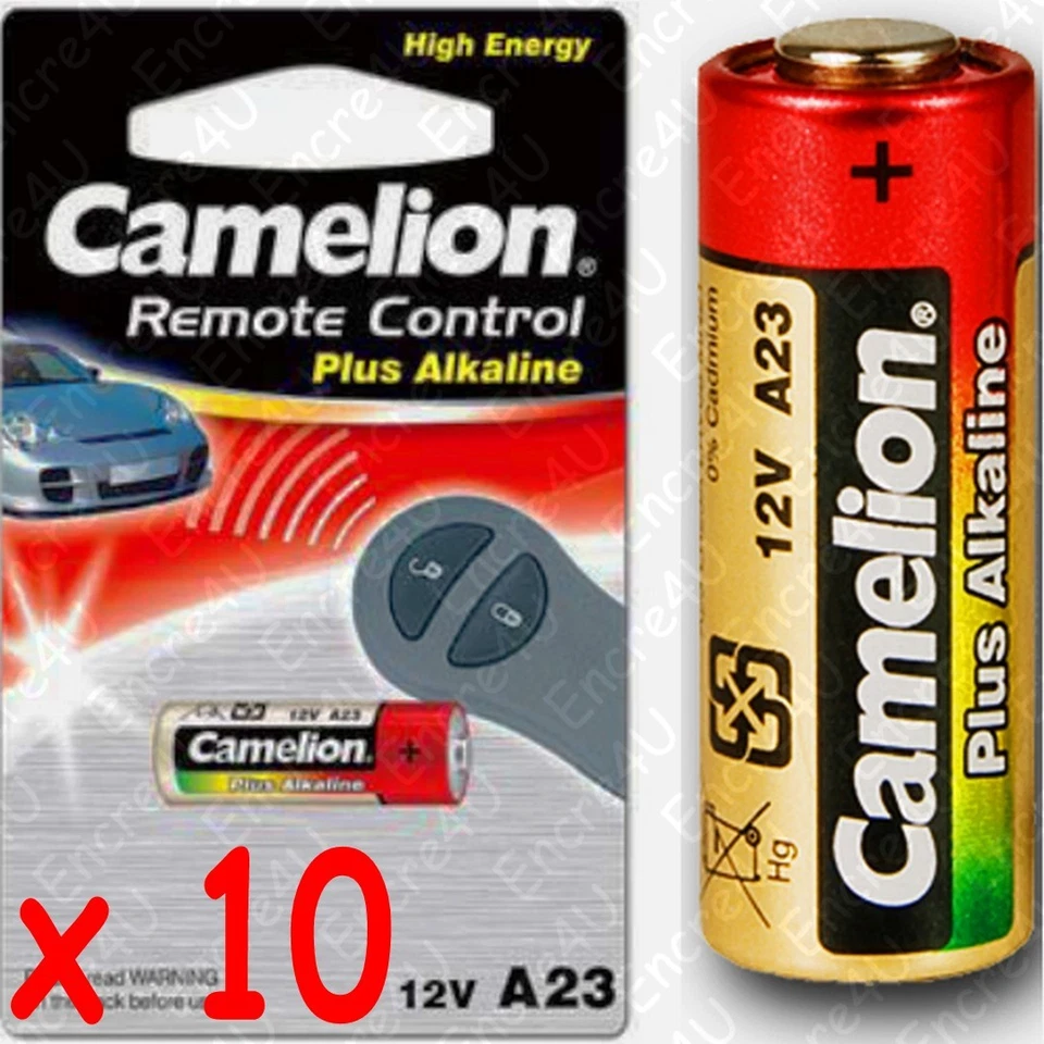 CAMELION Lot de 10 piles LR23A A23 MN21 pour Télécommande Portail Porte Garage Voltmètre