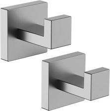 2 Pack Towel Hooks for Bathroom Wall Mounted Brushed Nickel Bathroom Towel Hook