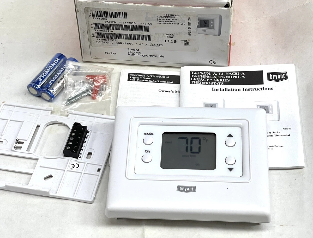 Bryant Legacy T2-NAC01-A Thermostat Non-Programmable | eBay