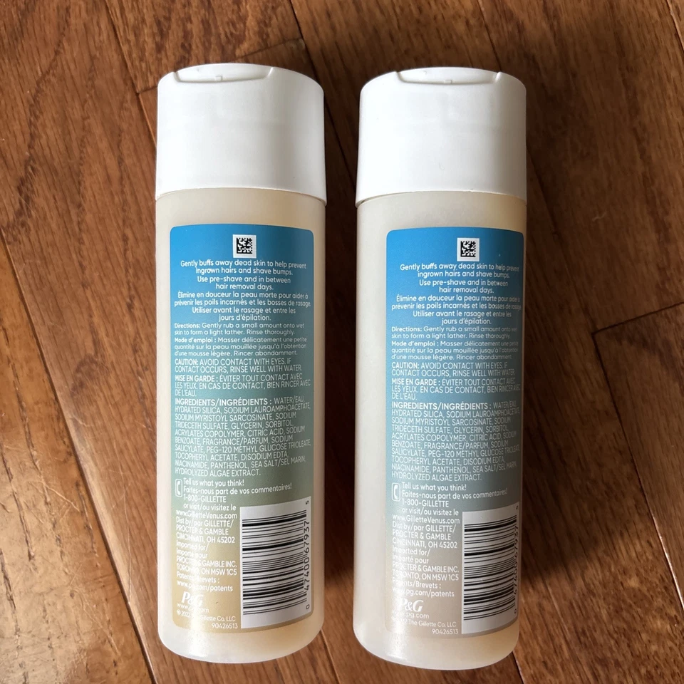 TWO Gillette Venus Pre-Shave Exfoliant w/ OLAY 200ml (6.7fl Oz) Sea Salt Smooth - Image 2 of 4