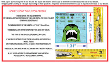 White Toner Water Slide Decal Set VW Touran Hulk-Twinkies F F Generic 1/64