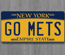 New York Go Mets 6 x 12 Novelty Aluminum License Plate Made In USA New!