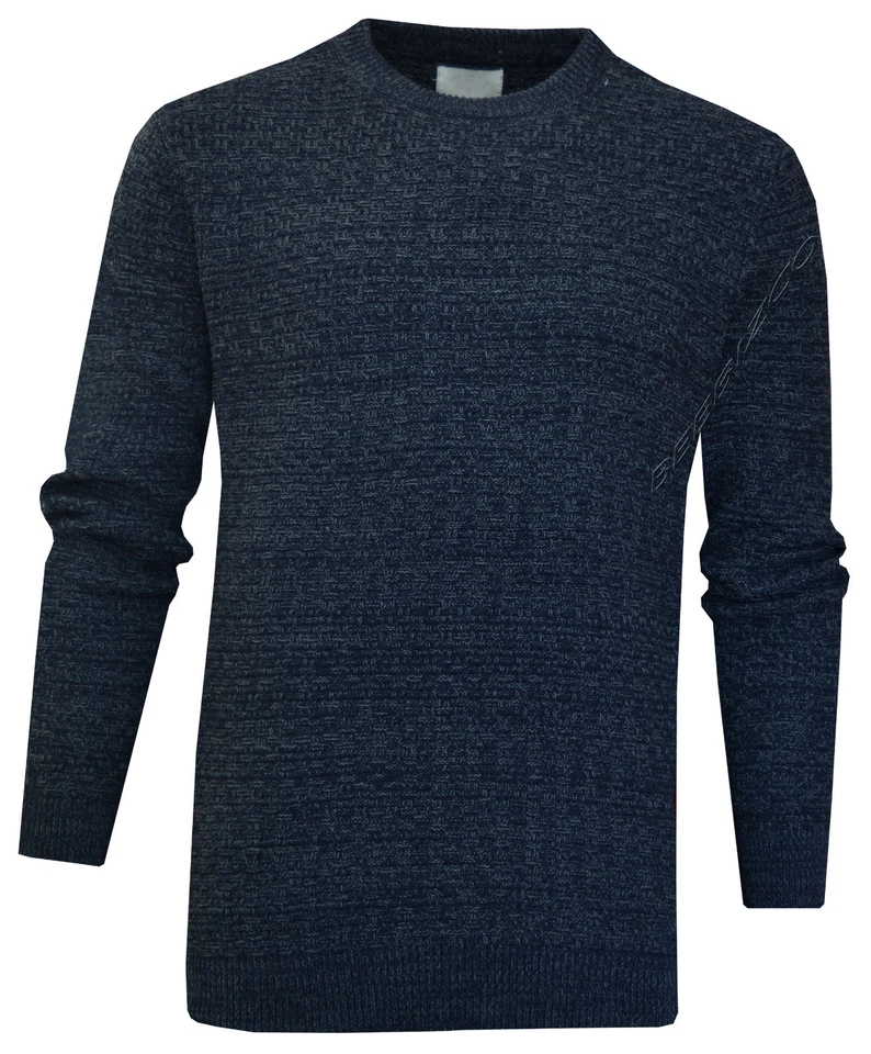 Knitted Jumper Pullover Plain 100% Cotton Crew Neck Top Casual Winter Ex Store - Image 4 of 4