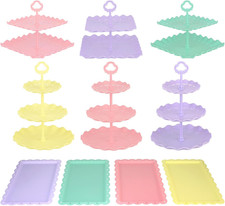 Pack of 11 Cupcake Stand Set with Table Cloth Colorful 
