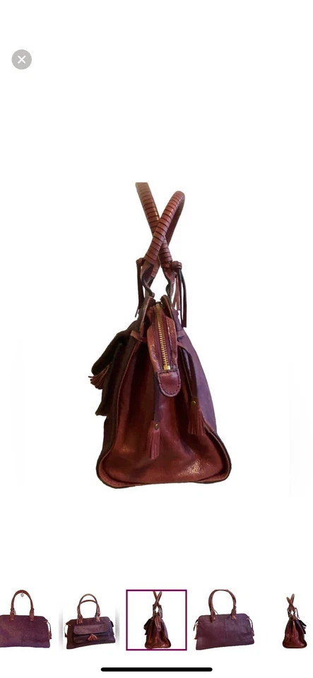 Bolso de Hombro ANTONIO MELANI Cuero Cabello de Becerro Borgoña Foto 4 de 4