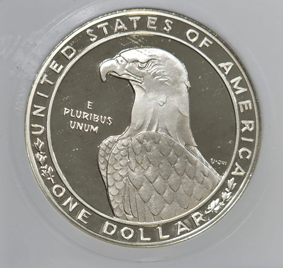 1983 S Los Angeles Discus Olympiad Top POP Olympic Commemorative Dollar Coin - Image 2 of 2