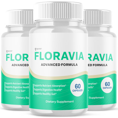 (3 Pack) Floravia Probiotic Support Gut Health & Digestive Function 180 Capsules