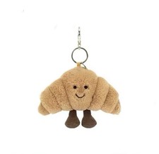 Croissant Plush Keychain Soft Stuffed Pastry with Legs Cute Bag Charm