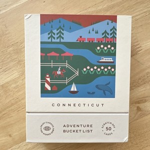 Connecticut Adventure Bucket List Scratch-Off Cards Set, 50 Scratch-Offs