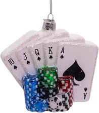 Kurt Adler 4.375-Inch Noble Gems™ Poker Cards & Chips Ornament