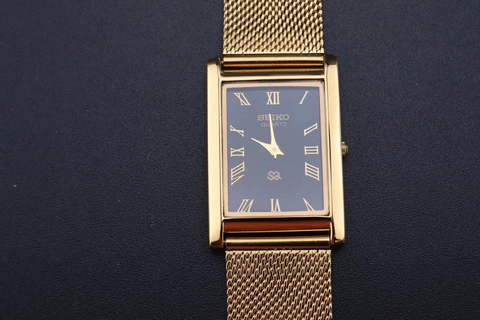 РЕДКИЙ Seiko тонкий золотой кварц мужские наручные часы - Бесплатная доставка - Изображение 4 из 4