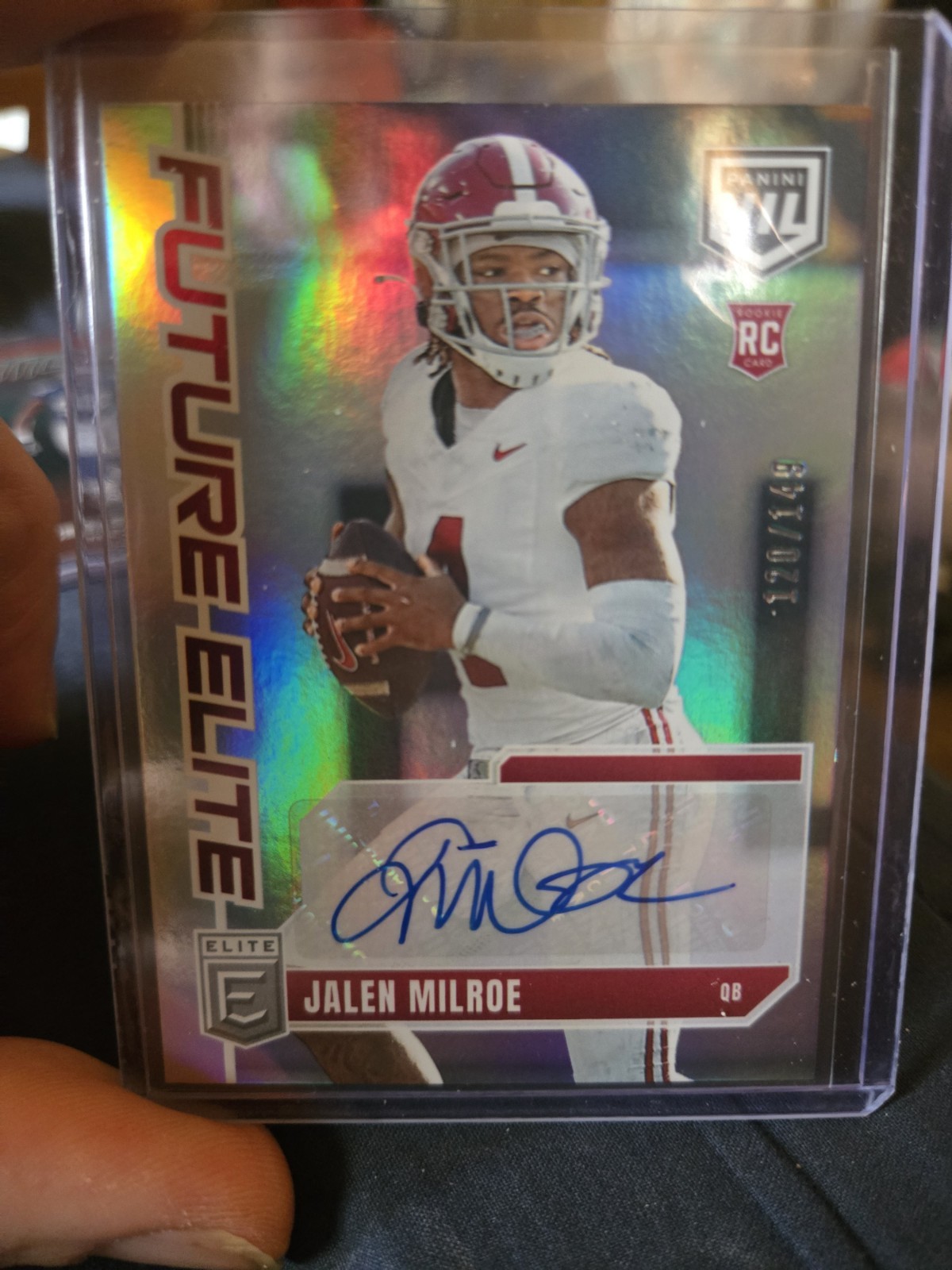 2025 Donruss Elite NFL Jalen Milroe AUTO Future Elite /149 Seahawks BAMA FE-JME