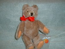Steiff Mohair Teddy Bear 7" fully jointed red ribbon collar 'Snuffy' 