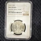 1941-D Walking Liberty Half Dollar 50C NGC UNC Details Obverse Wheel Mark
