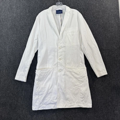 Medelita Professional Lab Coat Men's 38 White Cotton Long Doctor Pockets - product listing photo