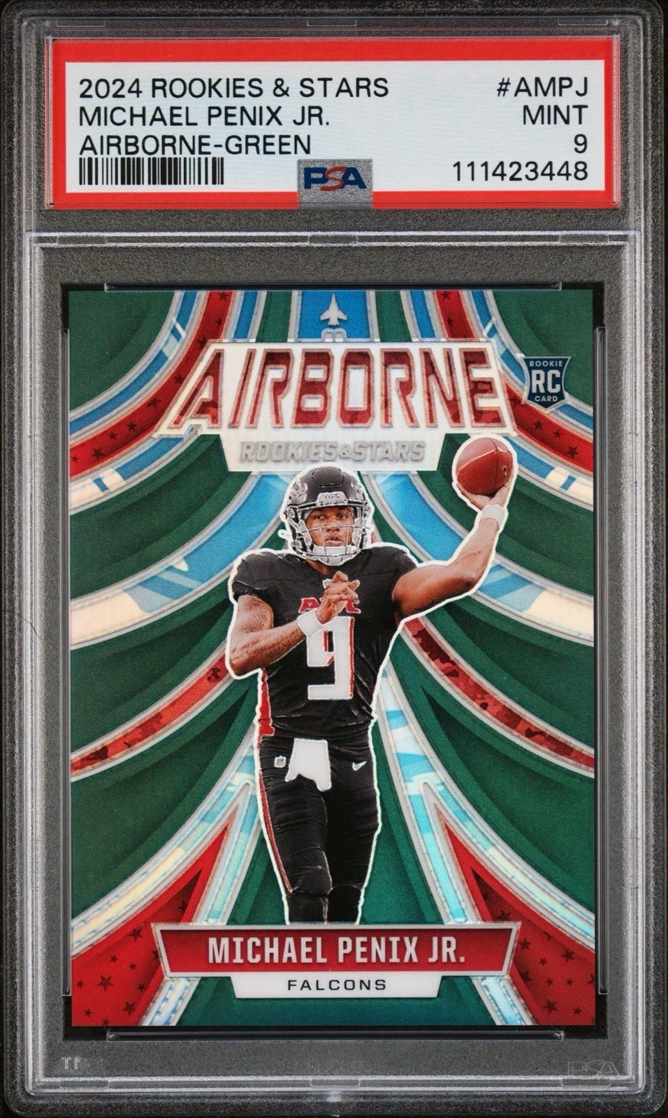 Michael Penix Panini Rookies & Stars Airborne #AMPJ Green
