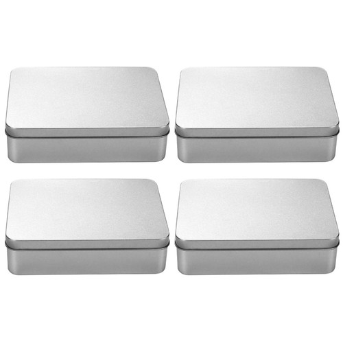 4 Pcs Tin Box Child Portable Small Metal Tinplate Storage Container