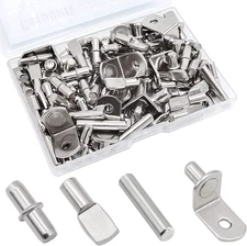 104Pcs Shelf Pins Kit, Nickel Plated Shelf Support Pegs, Bookshelf Pegs for Shel