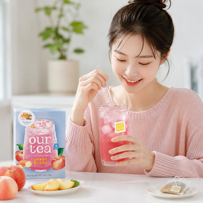 JARDIN Our Tea Flat Peach Cold Brew Iced Tea 8 Bags Premium Korean Drink