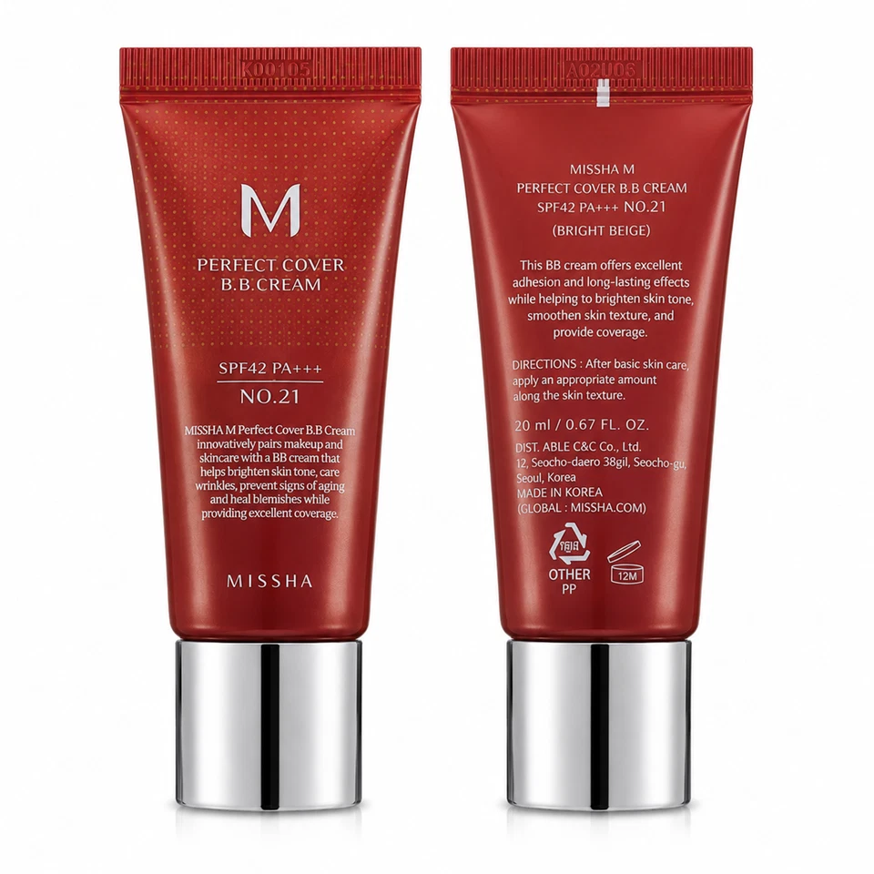 MISSHA M Perfect Cover Crème BB SPF42 PA+++ 20 ml Teinte #21-#27 - Photo 3/4
