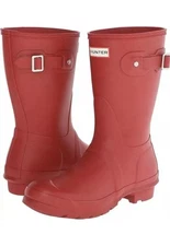 Hunter Women's Original Short Boot Military Red - US 9 EU 40/41