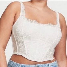 Victoria's Secret Corset Top Dream Angels Off-White Lace NWT M-DD