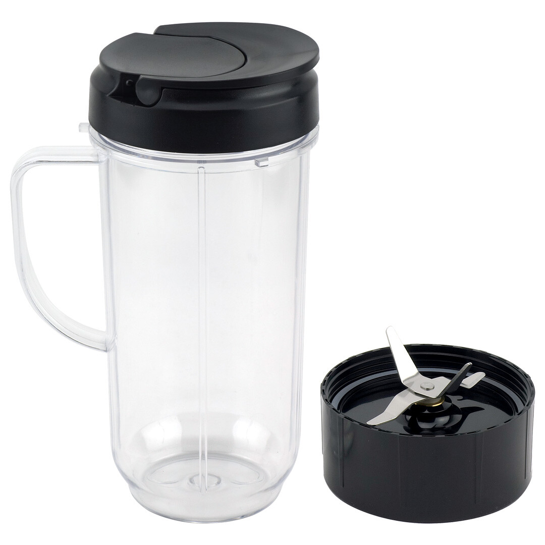 2 Pack 22 oz Tall Cup with Flip Top To-Go Lid and Cross Blade Replacement Parts Compatible with Magic Bullet 250W MB1001 Blenders