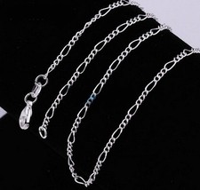 10PCS 16-30inch jewelry 925 Silver Figaro Chain Necklace For Pendant Wholesale