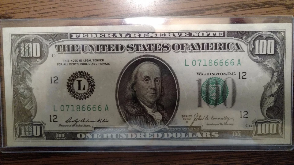 1969 A Federal Reserve Note $100.00 BILL OFFSET PRINT ERROR NOTE UNCIRCULATED++ - Image 3 of 4
