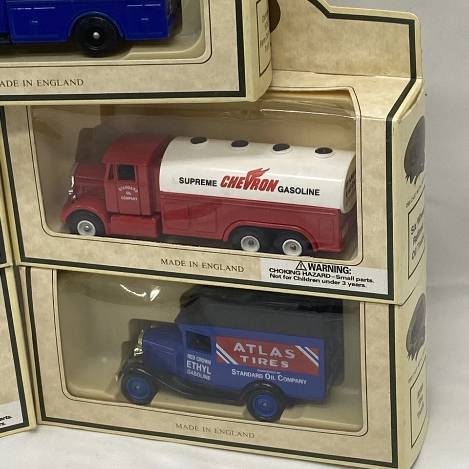 Chevron Commemorative Model Die Cast Metal Cars Trucks Vintage England Lot Of 6 - Image 3 of 4